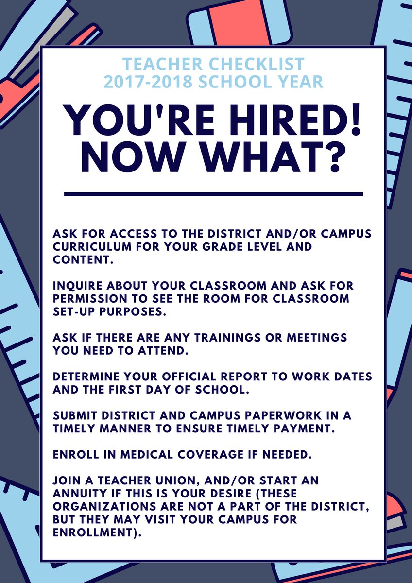 cainschool's tweet photo. Teacher Checklist for the 2017-2018 School Year
Part1 https://t.co/47XLb6OGAr