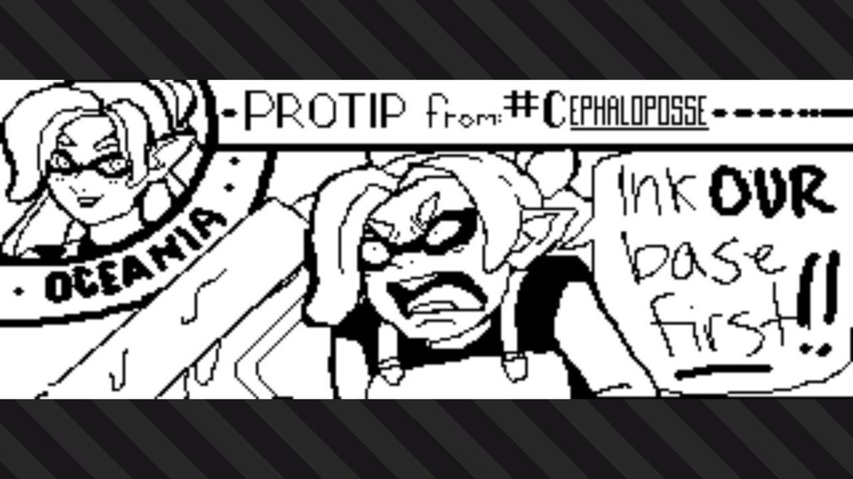 sheala23's tweet photo. Protip from team captain Oceania! #Splatoon2 #cephaloposse https://t.co/7L2OXxVcB0