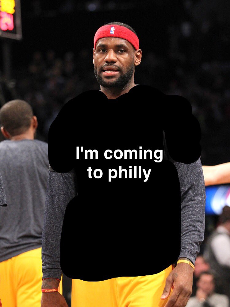 WrldofJoe's tweet photo. @BleacherReport @ChrisBHaynes LeBron to philly confirmed https://t.co/EqYv6zvb5V