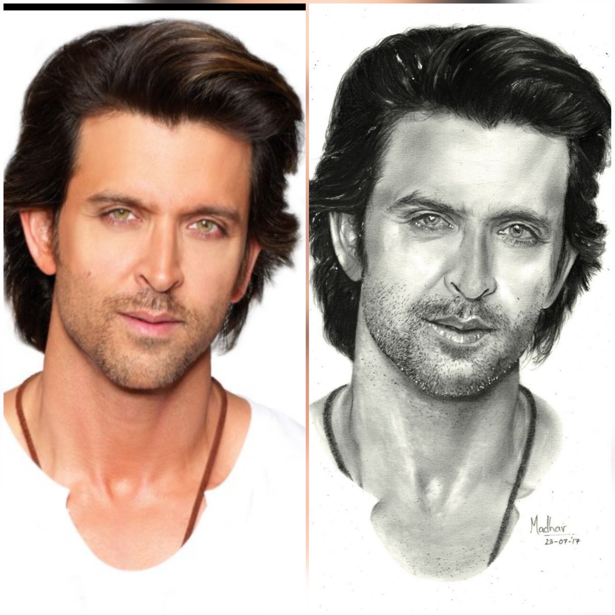anjuzworld's tweet photo. @iHrithik Your sketch made by my friend hrithik..plss rply fr ds once.. https://t.co/NhKSNgGca6