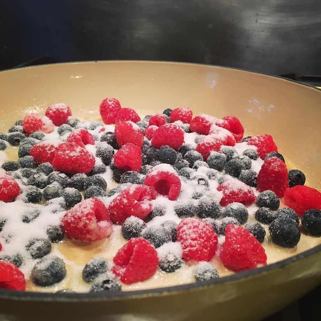 HB_Belle's tweet photo. Trying my hand at Julia Child's Berry Clafoutis a la @juliamoskin tonight. I have know idea how to say it, but I'm very excited. #frenching… https://t.co/d8MqT4DcaH