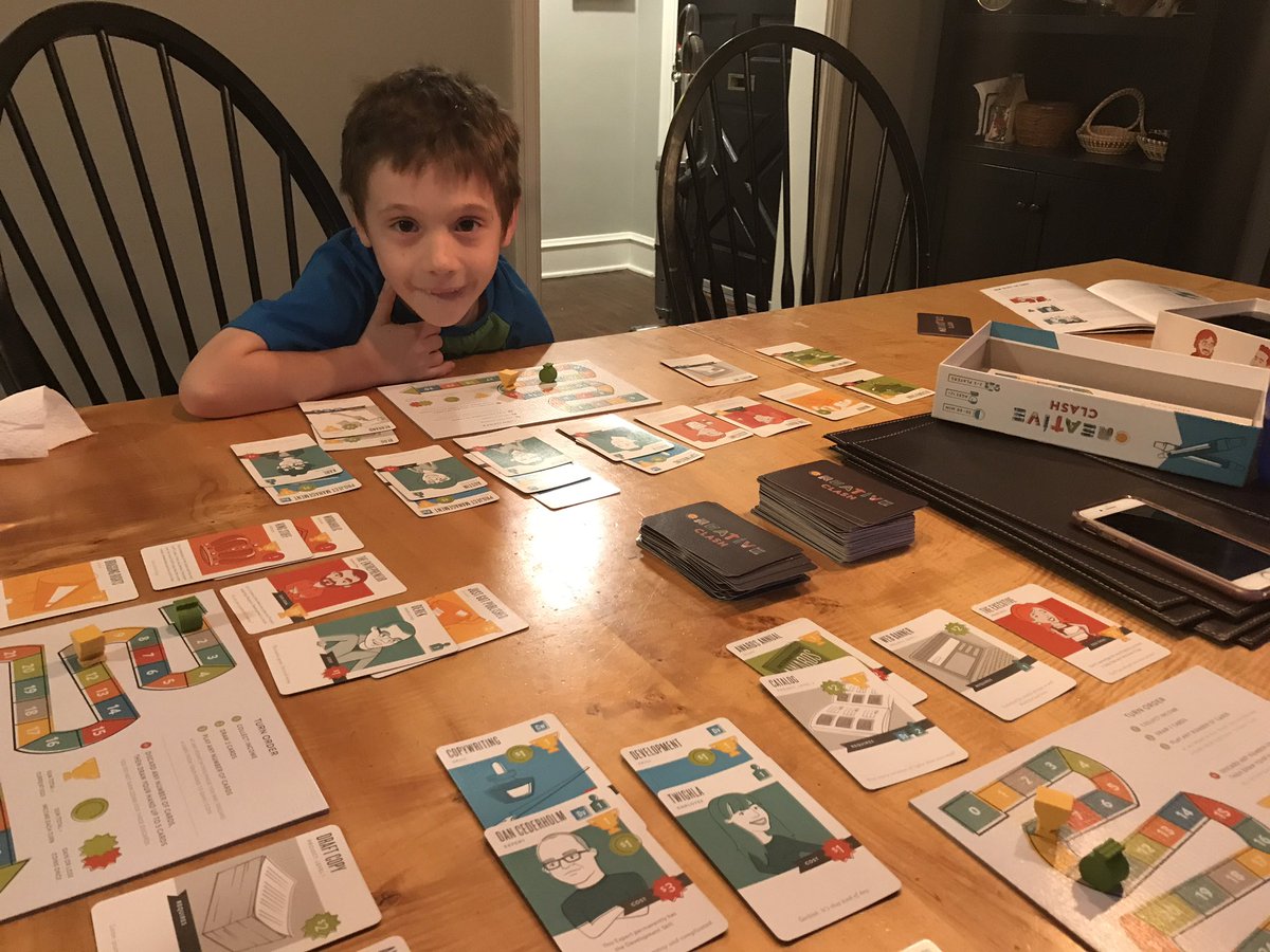 Robotjeff's tweet photo. @ryansmoker @RMideas my 7yo just stole 6 ego points from me to win the game! #creativeclash https://t.co/84EXHpO78x