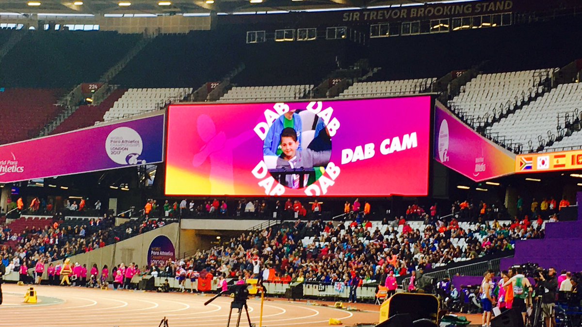 BladeBoyRio's tweet photo. YAY!!!πππRio made it onto the #DabCam!ππ»ππ»ππ» @LondonStadium @London2017 @ParaAthletics #London2017 #ParaAthletics #BeTheNext #Dab #Dabbing π https://t.co/eGny5ii0tR