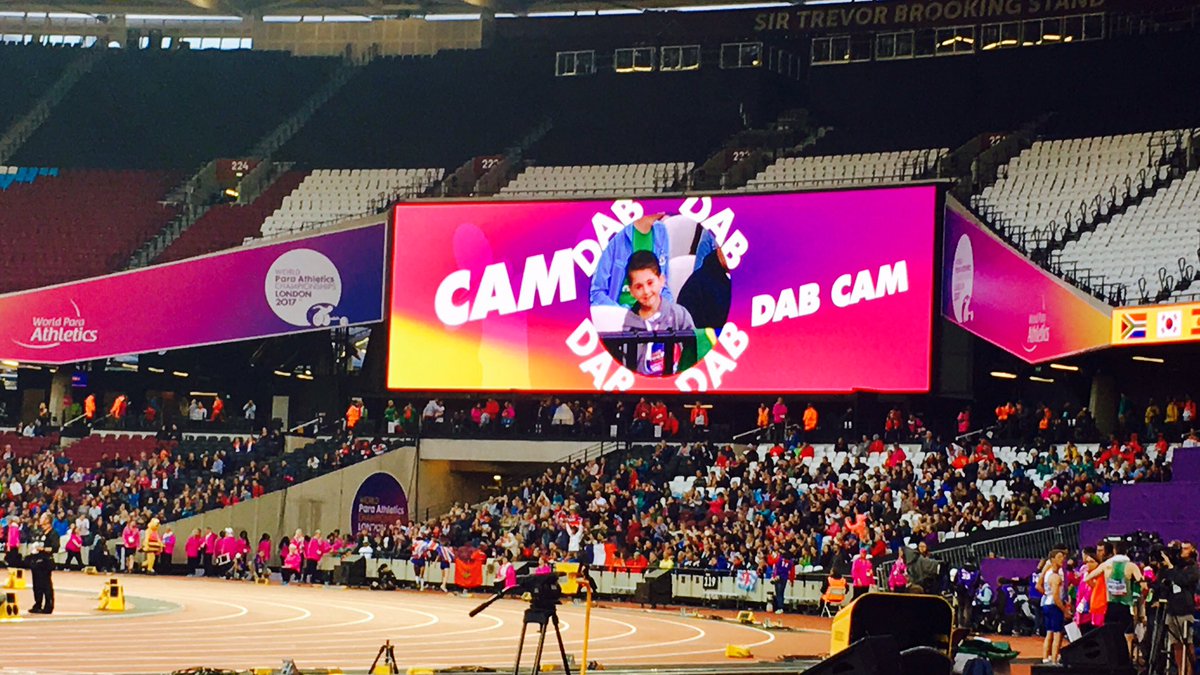 BladeBoyRio's tweet photo. YAY!!!πππRio made it onto the #DabCam!ππ»ππ»ππ» @LondonStadium @London2017 @ParaAthletics #London2017 #ParaAthletics #BeTheNext #Dab #Dabbing π https://t.co/eGny5ii0tR
