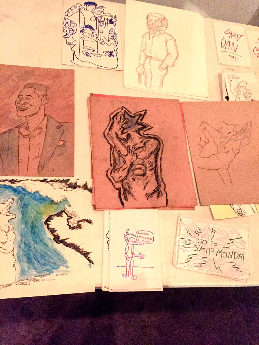 THXJRT's tweet photo. My boi @myownsundays wit da trippy art at #SkipMonday https://t.co/D8nAoBxR5i