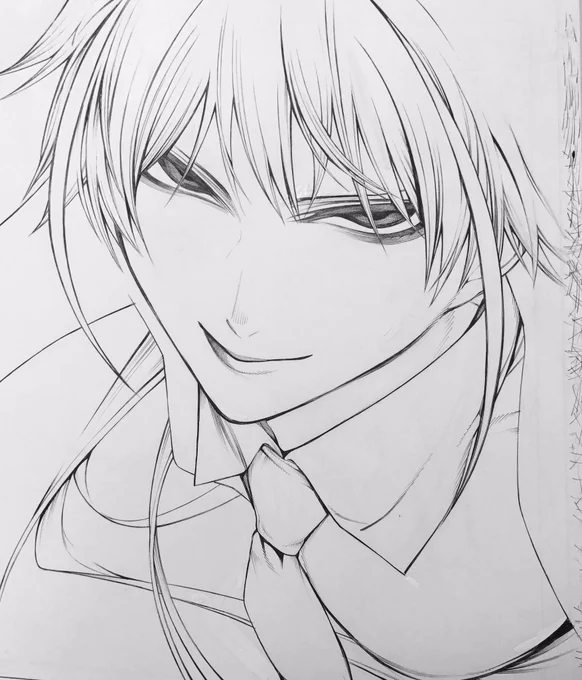 ベタじゃない髪の毛のキャラが多くて線画疲れます… 