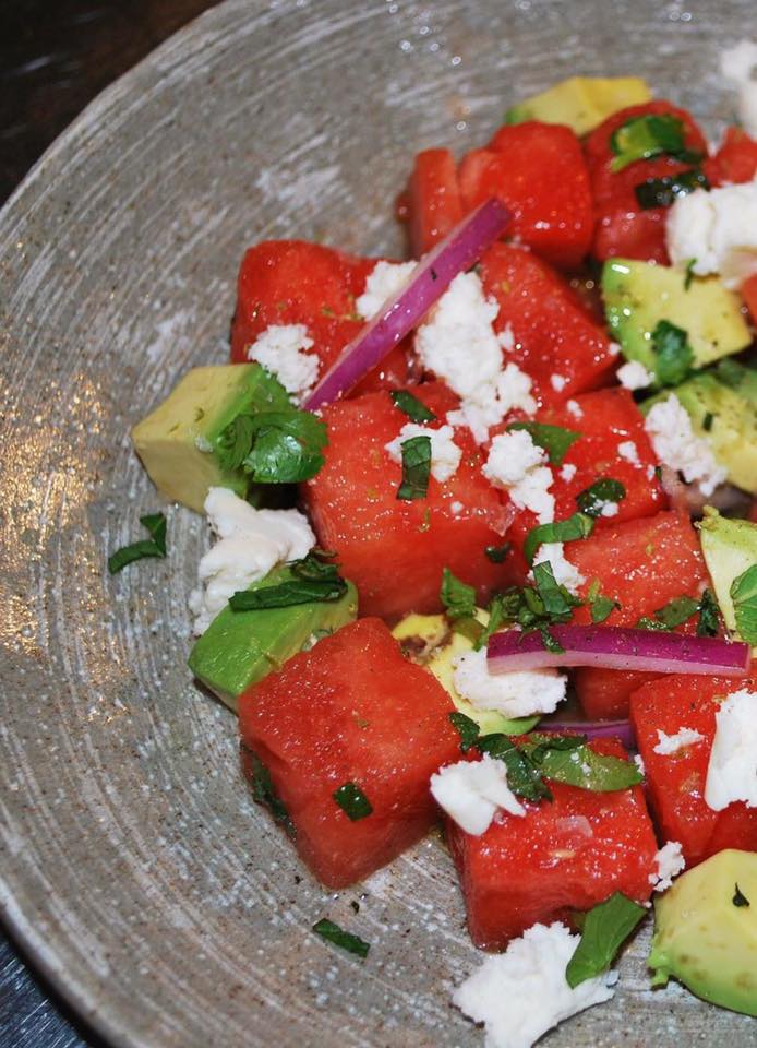 oceanokitchen's tweet photo. watermelon avocado salad / lime / jalapeno / mint / queso fresco / red onion / sea salt - refreshing @chefjbearman #OceanoKitchen #Lantana https://t.co/0zNiX3UZ5u