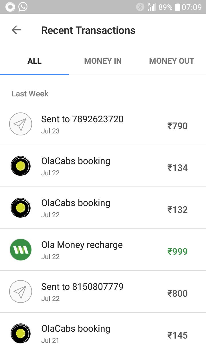 ChitraChaudhuri's tweet image. Another unknown transfer from my Ola Money account. This is pathetic. I cannot trust the #OlaApp at the moment.