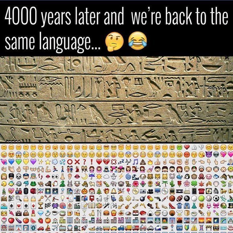 emojistuff's tweet photo. History repeats itself #emoji #emojihistory #emojistuff #emojistuffdotcom #emojis #hieroglyphics https://t.co/4koqJKLV4v https://t.co/QcCeOk4AX8