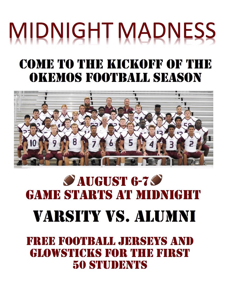 Come and support your varsity football team as they kick off a new season!!
