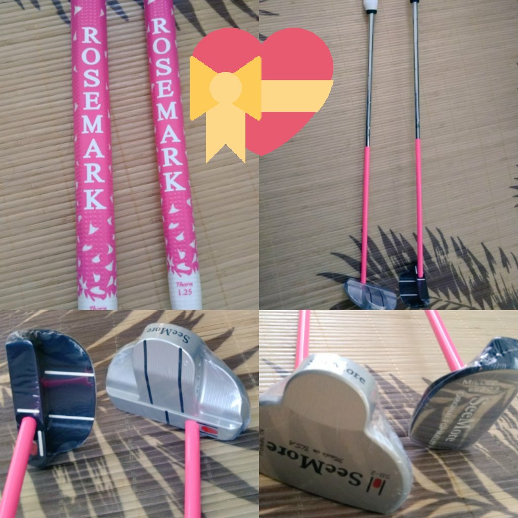 rightfitclub's tweet photo. ローズマークグリップとシーモアパターでカスタムパターをお作りすることが出来るんです。シャフトの先端色を合わせてグリップを変えてみたりと。もちろんレングスもご指定いただけるので老若男女を問わずお使い頂けます。 #seemore #golf #putter #rosemark https://t.co/aHmTDdj2Oh