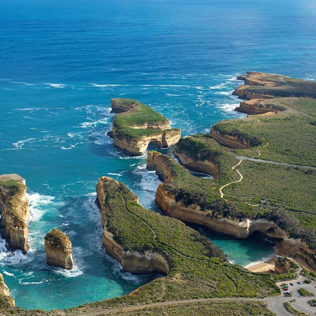 Australia's tweet photo. Welcome to nature's jigsaw puzzle - aka. Loch Ard Gorge (via IG/cloud9aerialphoto at @VstGreatOceanRd) https://t.co/hGTEWaiY2u