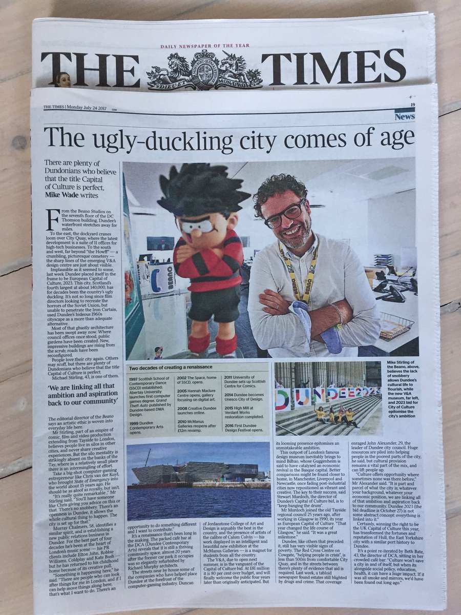 "Two decades of creating a renaissance <a href="/DundeeCouncil/">Dundee City Council</a> <a href="/AbertayUni/">Abertay University</a> <a href="/SDTDance/">Scottish Dance Theatre</a> <a href="/DundeeRep/">Dundee Rep</a> <a href="/DCAdundee/">DCA</a> <a href="/Creative_Dundee/">Creative Dundee (Archived)</a> <a href="/McManusDundee/">The McManus</a> <a href="/dundeeuni/">University of Dundee</a>
