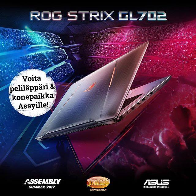 Jimms_fi's tweet photo. Osallistu 👉 https://t.co/VpaRCqPZ27 ja voit voittaa peliläppärin sekä EPIC-konepaikan! 🤘 #kesänrogeinskaba #jimms #asus #asmparty #empfi https://t.co/i6xy8c26aK