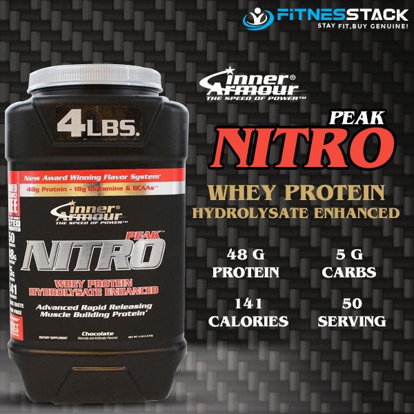 fitnesstack's tweet photo. #Fitnesstack brings #NitroPeak from #InnerArmour contains 24g of #HydrolysateProtein and 9g of BCAA & glutamine. https://t.co/Ch3STLIRrw https://t.co/EJGJVjbVPB