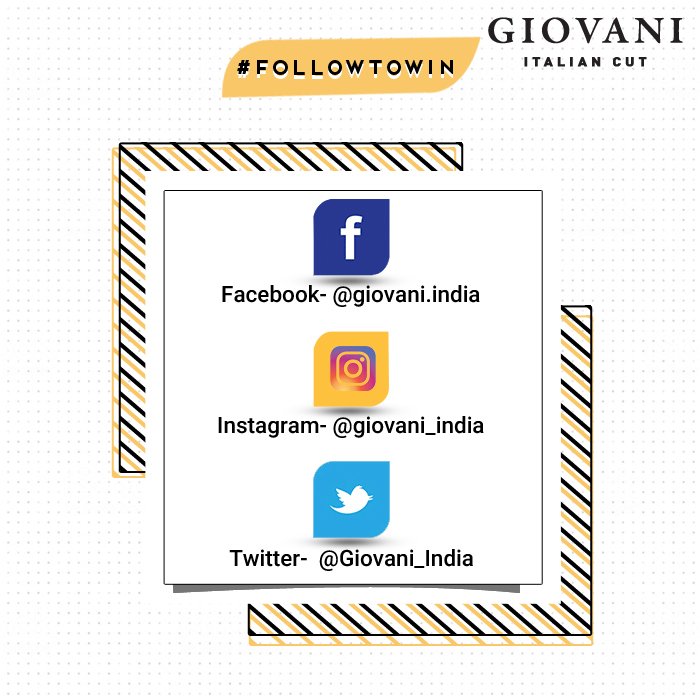 Giovani_India's tweet photo. #ContestAlert #FollowToWin
Hello Giovani people, here’s a chance for you to feature on our page. Follow us on Facebook, Instagram &amp; Twitter. https://t.co/5LKQjlgCqA