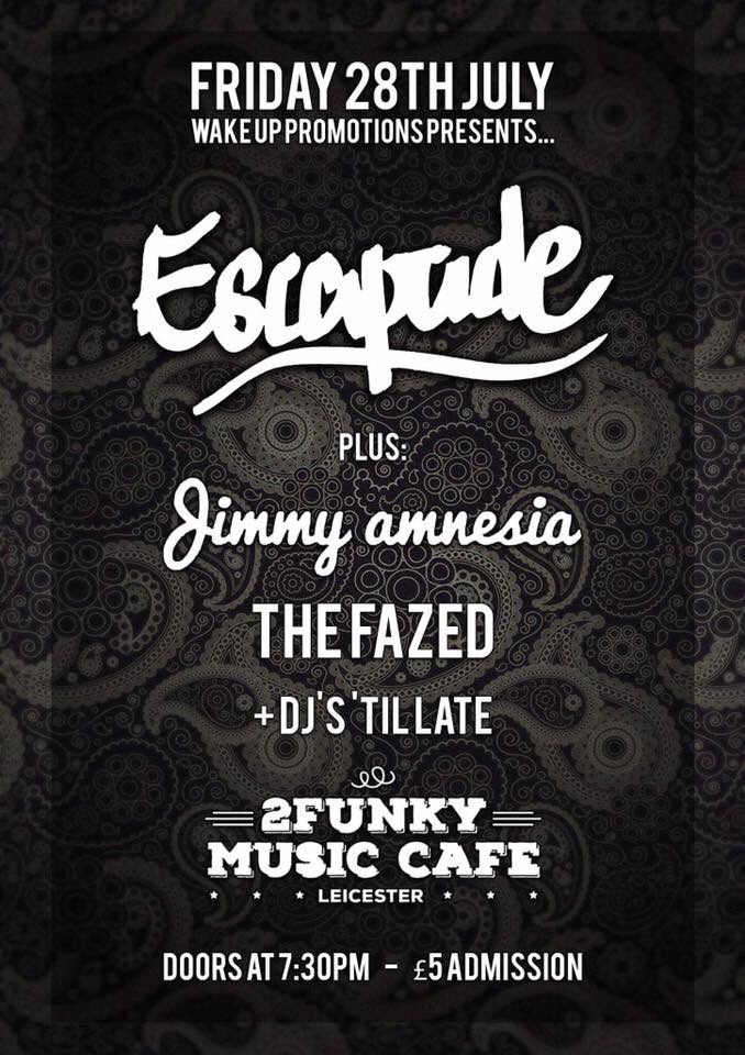 THIS FRIDAY! @2funkymusiccafe for @wakeuppromotion with @jimmy_amnesia @TheFazed ONE NOT TO BE MISSED! 💥✌🏻 #musicinleicester