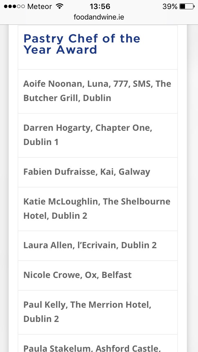 StanPastry's tweet photo. Can't believe I've been shortlisted for pasty chef of the year @ChapterOneDub @Ericmat109 @foodandwine @goldenshots @VanessaHogs #bigthanks https://t.co/8SqymIeF8q