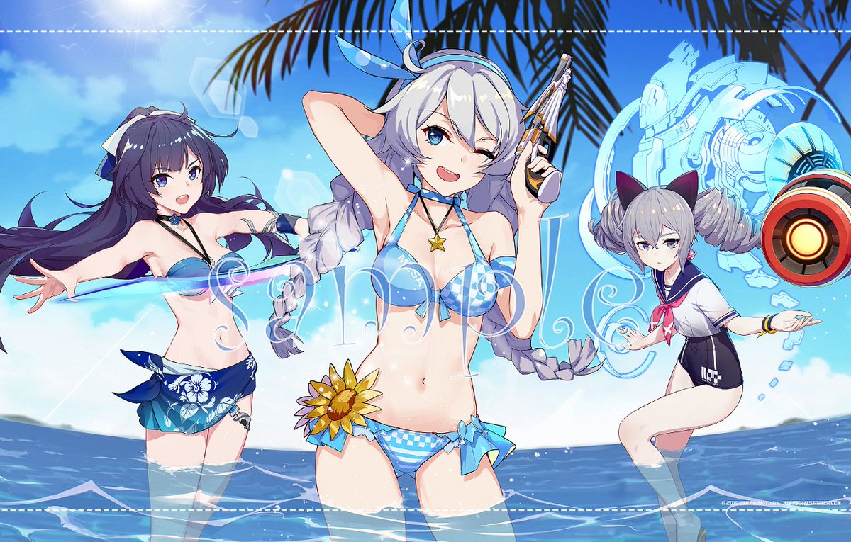 崩壊3rd公式 Oo お待たせしました 新規イラスト タペストリーその 夏だ 海だ 水着だ 崩壊3rd コミケ92