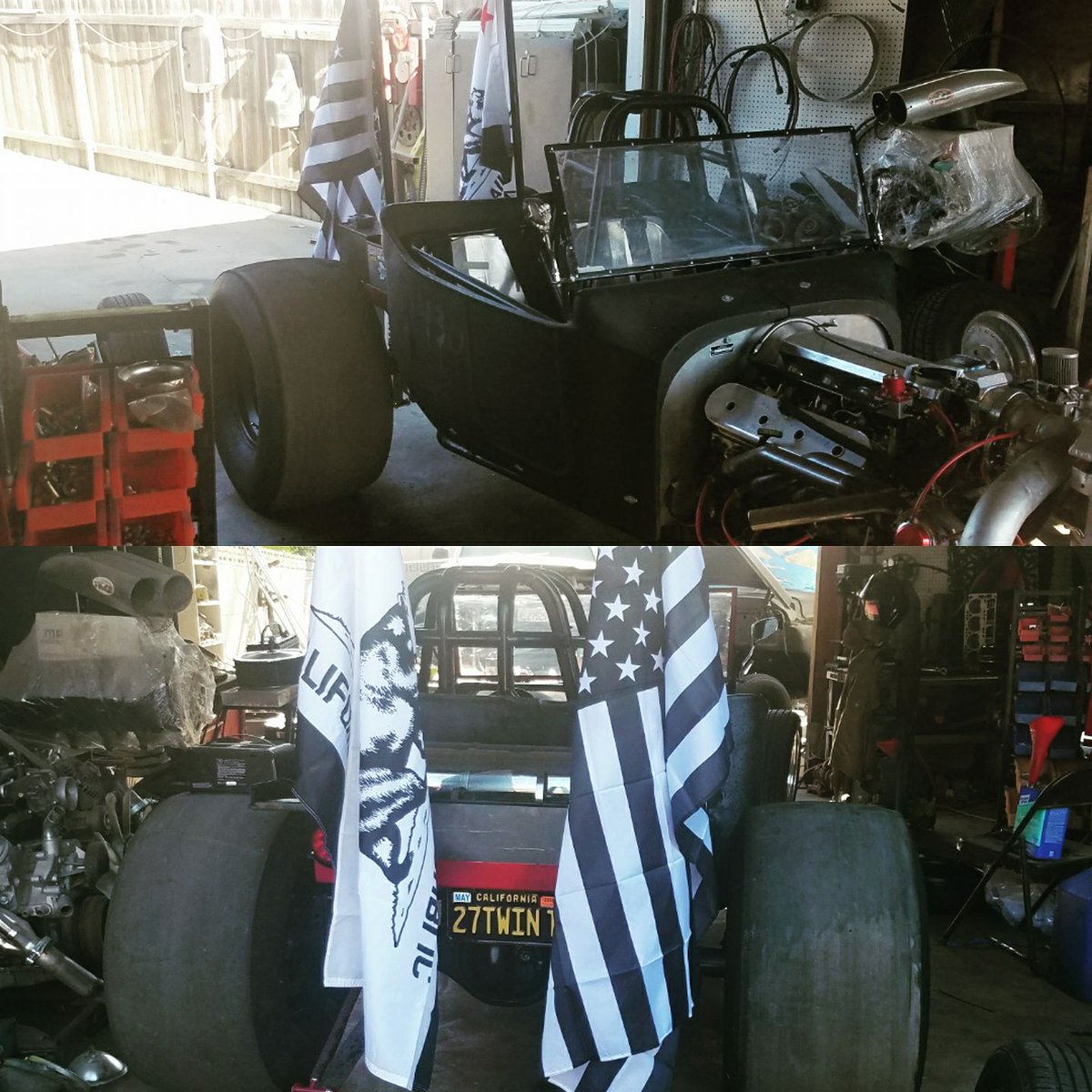 BadDaddyBraddy's tweet photo. #Merica #BadDaddyBraddy #BradSaxton #SaxtonRatMod #RatMod #RatRod #NHRA #Racing #BuiltNotBought #AmericanBuilt #FastestInLB https://t.co/bXLi5wXe8l