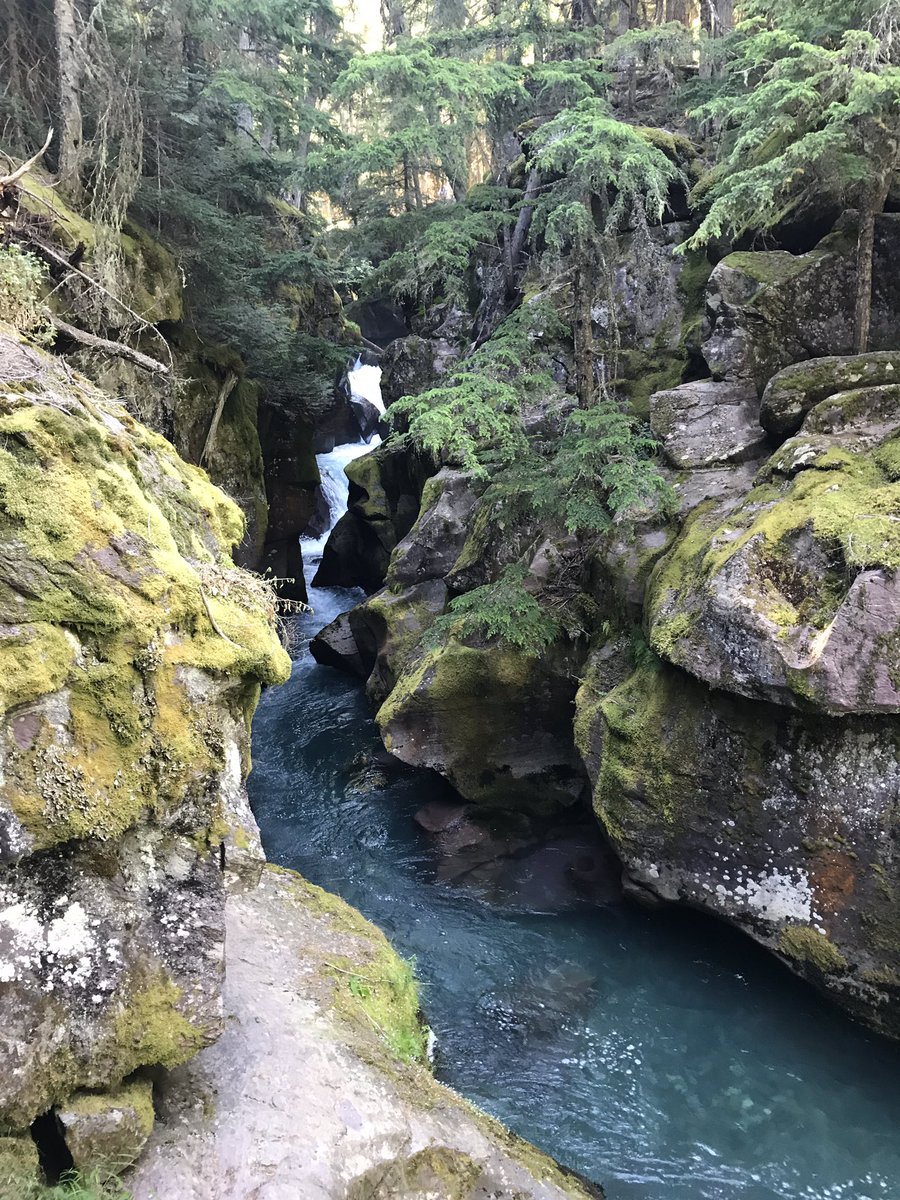 LG721's tweet photo. Waterfalls and lakes were on today's agenda #lookatthatwater #turquoisewater #glaciernationalpark #Montana #vacationlife https://t.co/TQhOCIzFPy