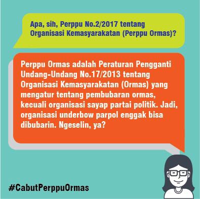 KontraS's tweet photo. Sambil makan siang, kita simak tanya-jawab soal Perppu Ormas berikut ini, yuk. https://t.co/j4msv8g3AP