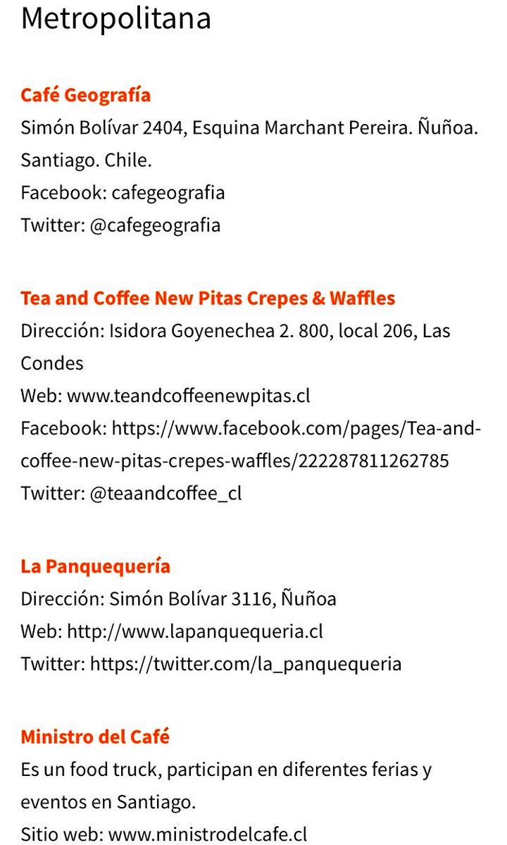 Tio_Nan_'s tweet photo. Acá algunos locales de @cafependiente_ en Santiago...
Conoces otros? https://t.co/zmoCloQyrt