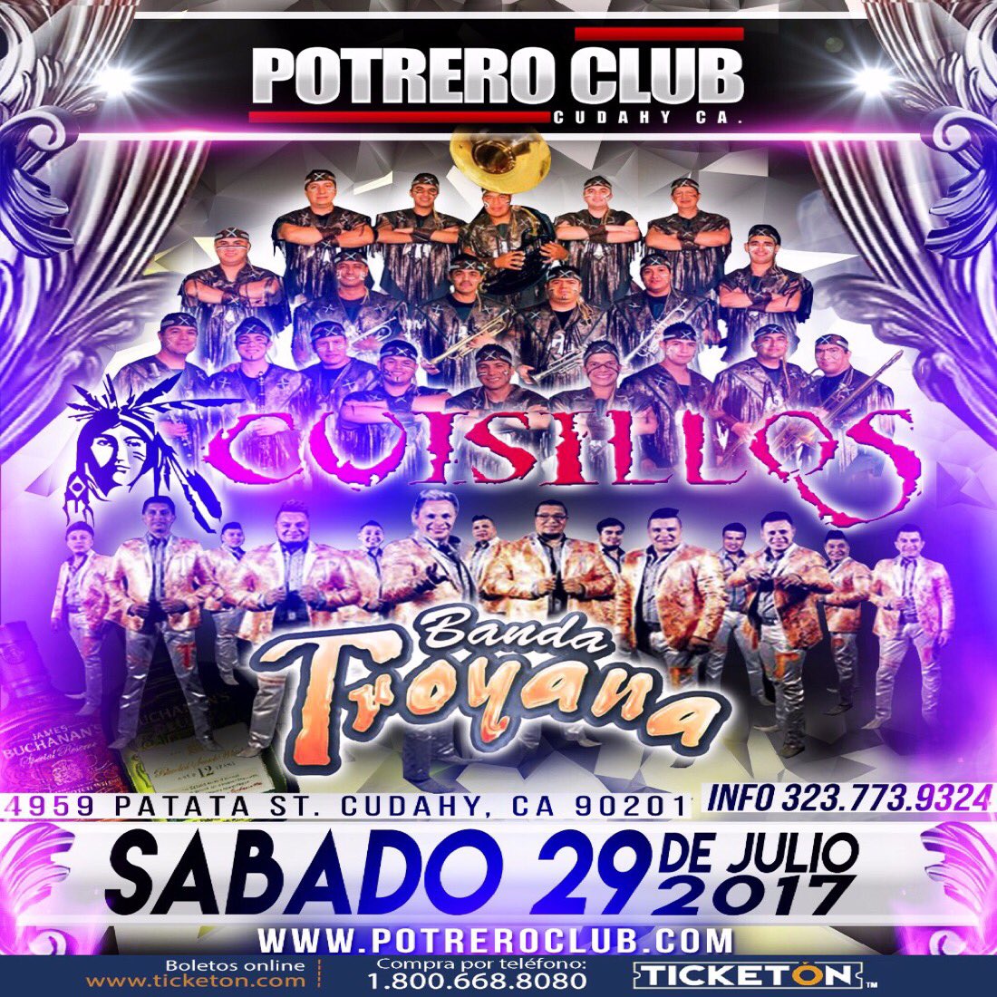 Tickets en preventa ya disponibles en ticketon.com para El proximo Sabado 29 con BANDA CUISILLOS Y BANDA TROYANA,