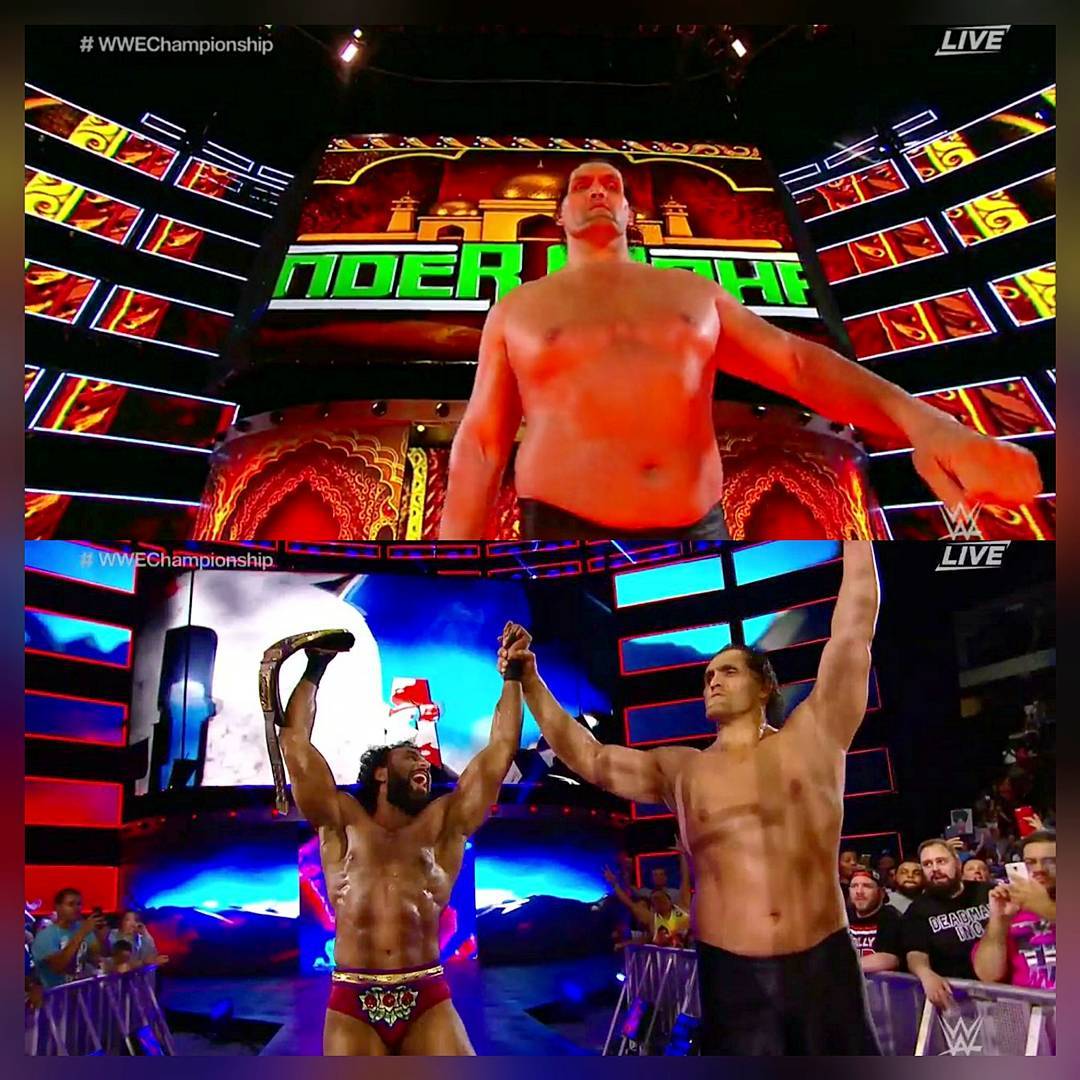 WWE_Yard's tweet photo. Great plan from @JinderMahal to retain WWE championship title.
#WWEBattleground https://t.co/9ve0RYE4X1