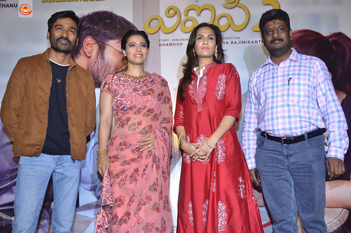 SMTollywood's tweet photo. #VIP2 #VIP2Promotions #VIP2PressMeet @dhanushkraja @ash_r_dhanush @KajolAtUN https://t.co/BICITF49q0