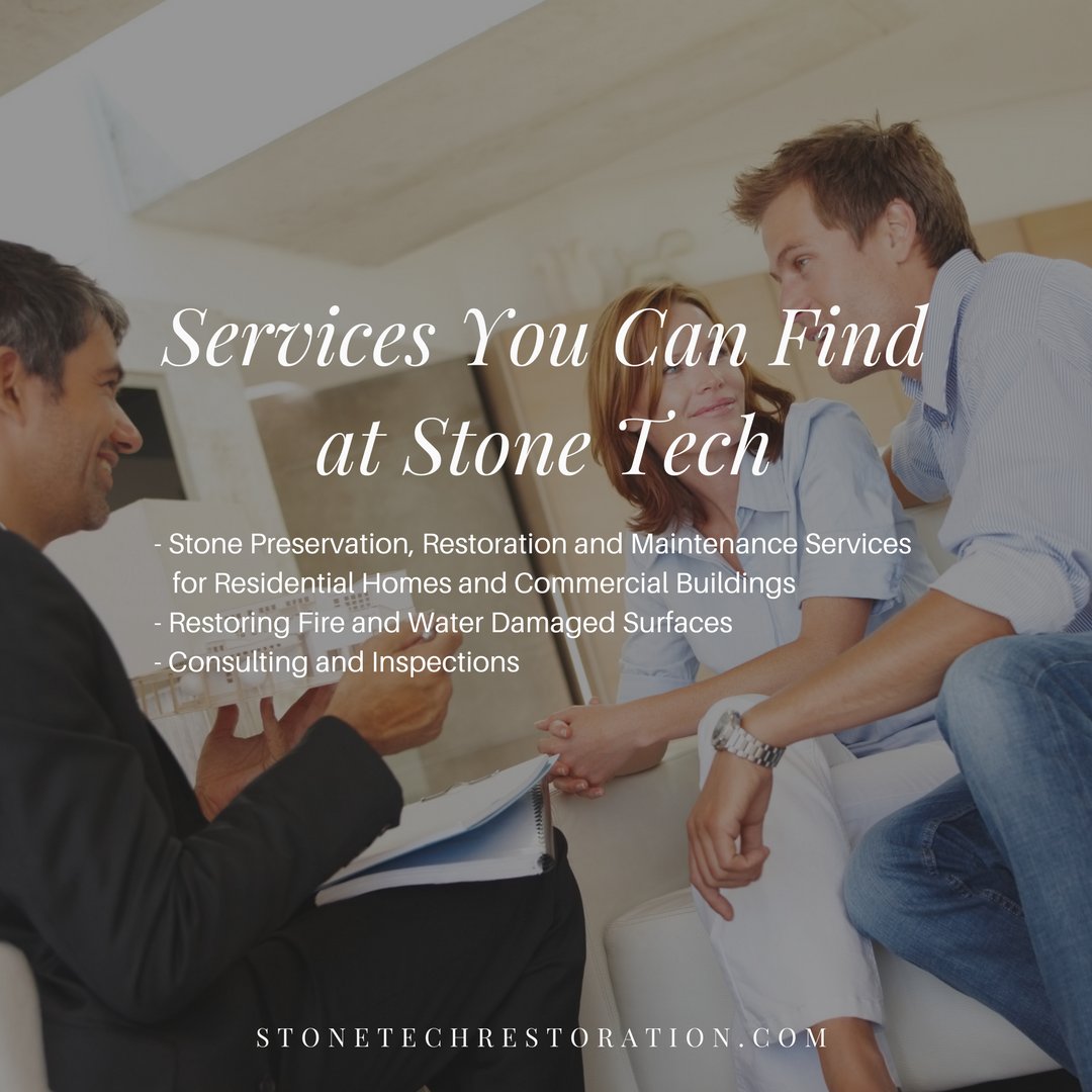 StoneTechWorks's tweet image. Here, at Stone Tech, you can benefit from the following services. For further info, call 800-750-7866! #StoneTech #StoneRestoration