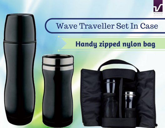 VividPromotion's tweet photo. Custom Printed Wave Traveller Set In Case of #VacuumFlasks at #VividPromotionsAustralia https://t.co/z6nyKu1MdA
