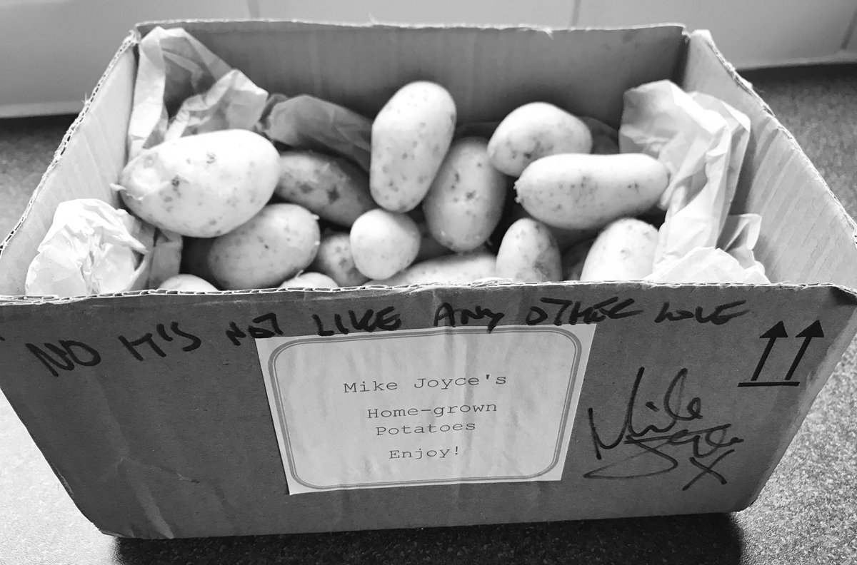 samdesigner69's tweet photo. @therealboon @inspiralsband @mikejoycedrums went 4a bike ride&amp;came home with @mikejoycedrums home-grown spuds - great cause @BritishTinnitus https://t.co/hD1esKrVZ0