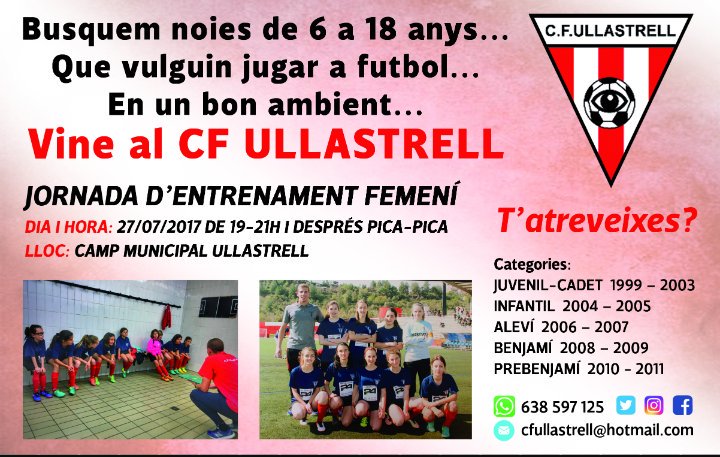 CFUllastrell's tweet photo. Anima't 💪🔴⚽ https://t.co/b8OYT6HJj2