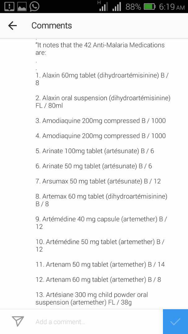 CharlesEnwere's tweet photo. Banned Malaria drugs, Let's please be aware. https://t.co/9qZoAuz16Y