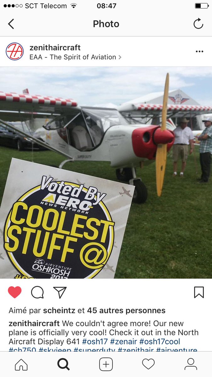nanothepilot's tweet photo. À peine arrivé à Oshkosh et déjà honoré d'être l'une des nouveautés les plus cool de 2017. #zenair nouveau modèle https://t.co/rBE5CkcVau