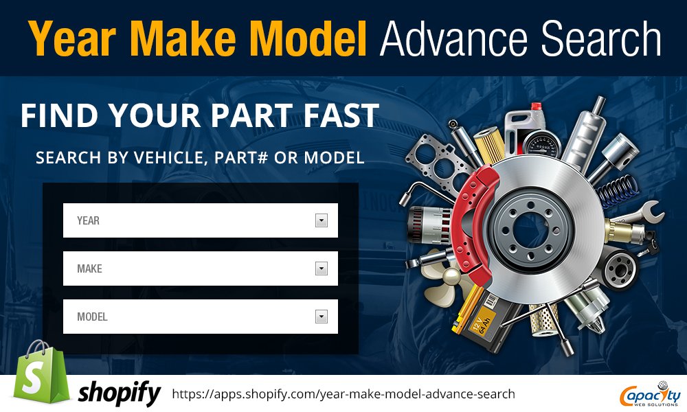 capacitywebs's tweet photo. #Shopify #yearmakemodel #App with unlimited #dropdown #carfinder #printerfinder #partfinder https://t.co/FqARPsgiAE @Shopify #reviews https://t.co/6HxJJEmsC1
