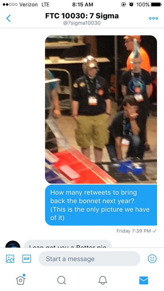 BionicTigersFTC's tweet photo. Help us bring back the @7sigma10030 bonnet! We only need 30 retweets! https://t.co/eGnvl0mYST
