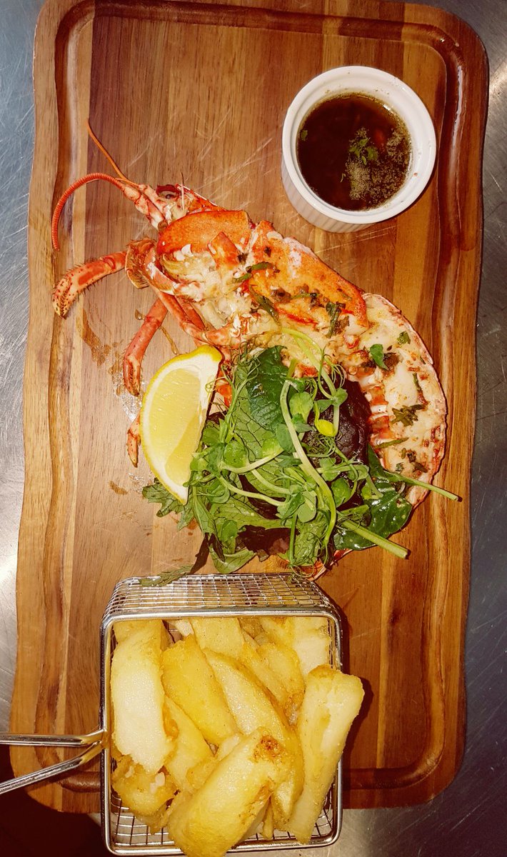 North Coast 1/2 Baked lobster, samphire and herb butter, organic dressed leaves <a href="/RoeValleyMarket/">Roe Valley Market</a> @CCAGFood <a href="/DiscoverNI/">Northern Ireland</a> <a href="/LimavadyGuide/">Limavady Guide</a>