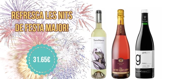Et proposem un lot que t'acompanyarà en les nits de Festa Major... no te'l perdis! <a href="/cavatorreblanca/">Masia Torreblanca</a> <a href="/JaumeGiroGiro/">Jaume Giró i Giró</a> <a href="/builgine/">Buil & Giné</a> #vicatala