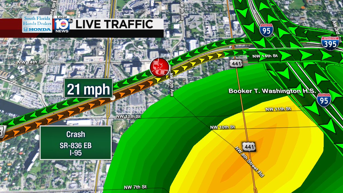 Crash on SR-836 EB at I-95 #traffic https://t.co/l9r4DoVQhG