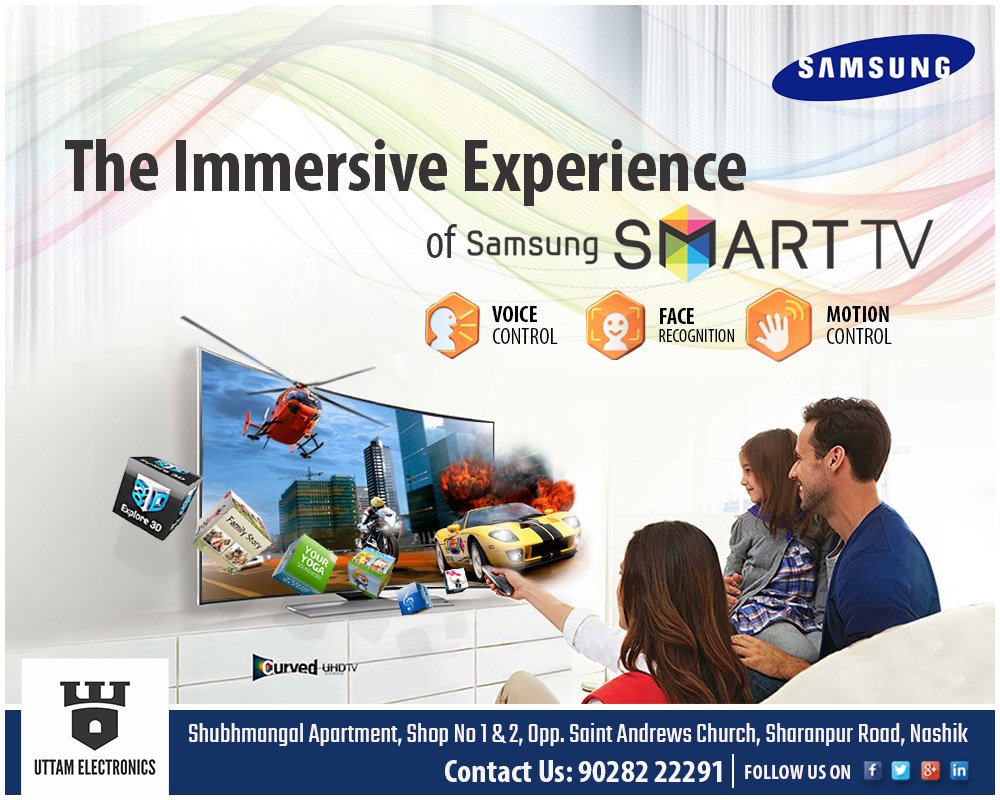 UttamElect's tweet photo. The Immersive Experience of #Samsung #SmartTV
One of the finest &amp; #branded #electronic products available at @UttamElectronics. https://t.co/IUClmTka0k