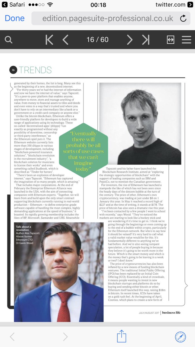 AmineBoughaleb's tweet photo. Nice read about #blockchain frenzy on board a #BritishAirways flight to Marrakech. #businesslifemagazine. @tim_hulse @jessibaker https://t.co/RFRXtVURP4