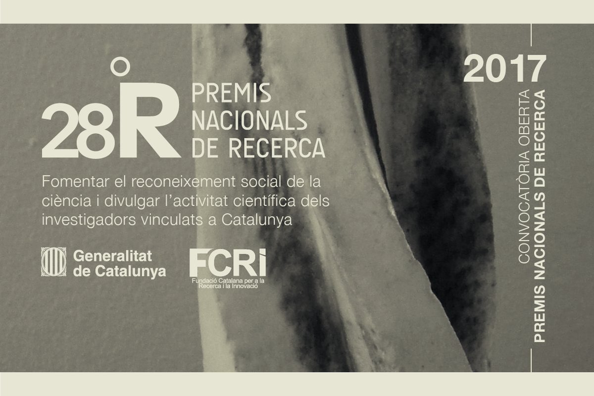fcri_cat's tweet photo. 📢Les candidatures als #Premis Nacionals de #Recerca🔬2017 es poden presentar en línia aquí👉https://t.co/DSL3JiTH5V. 🗓️Termini: 29/09 #PNR2017 https://t.co/rlARrCUiCz