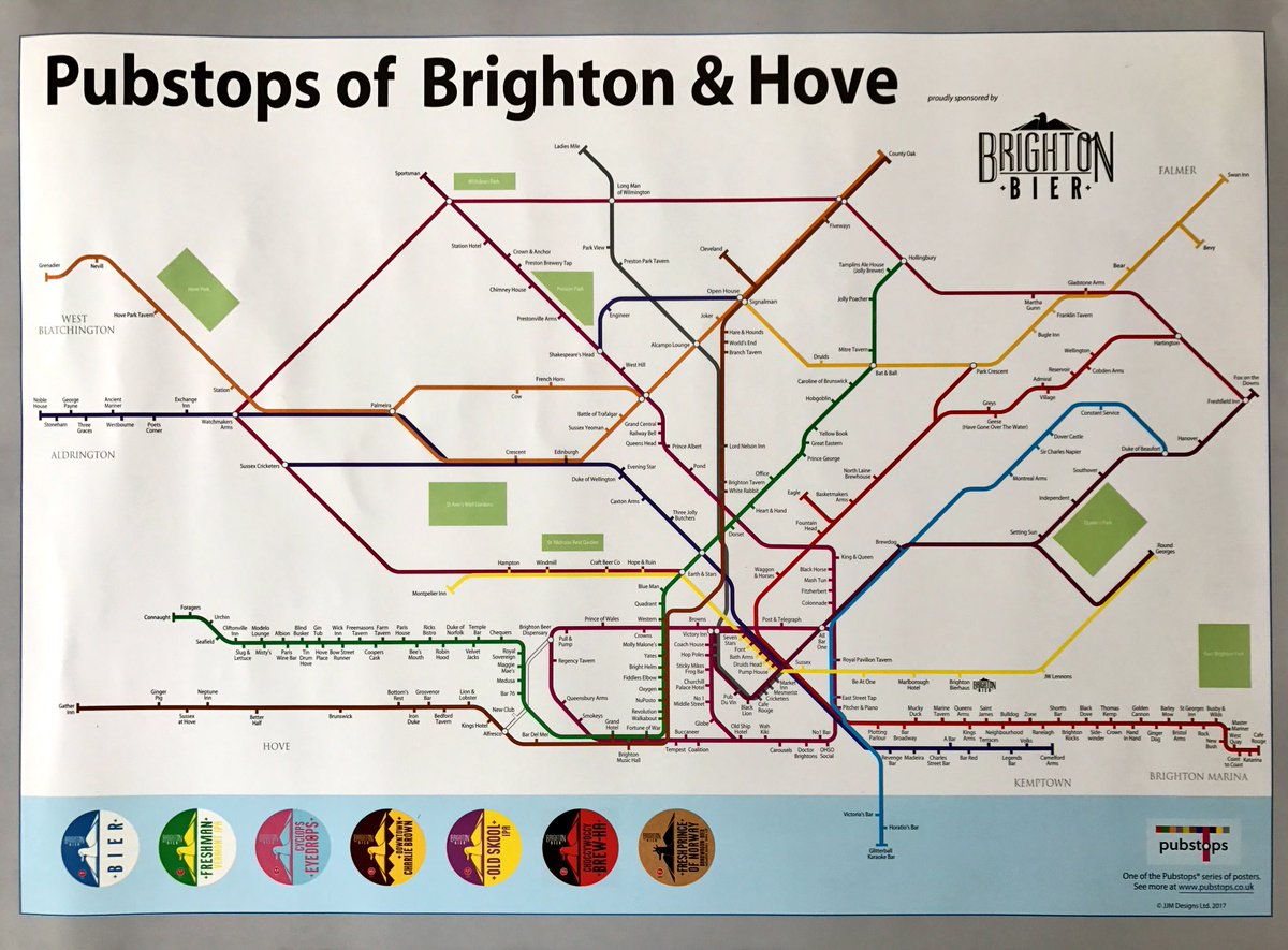 windmillpub's tweet photo. We love this @BrtnBierhaus @pubstops map of Brighton๐ #Brighton #Hove #Pubs #Pubstops https://t.co/Y260aTrZ8H
