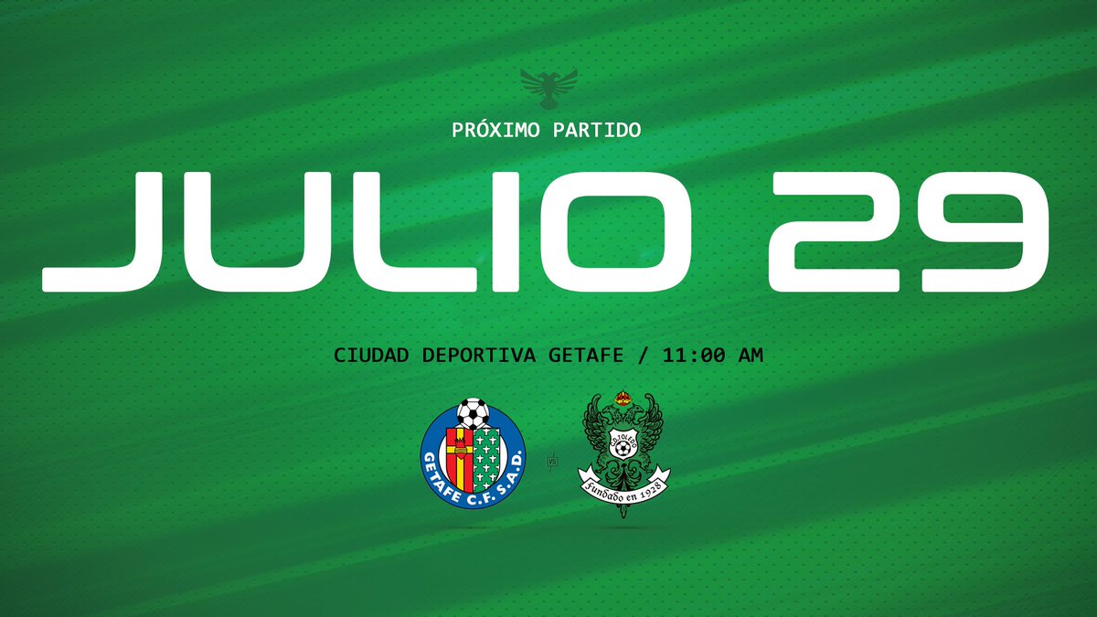 CD_Toledo's tweet photo. CAMBIO HORARIO | El partido de pretemporada frente al #GetafeB se disputará el próximo 29 de Julio a las 11:00 horas en Ciudad Dep. Getafe https://t.co/rDZLmKOl3K