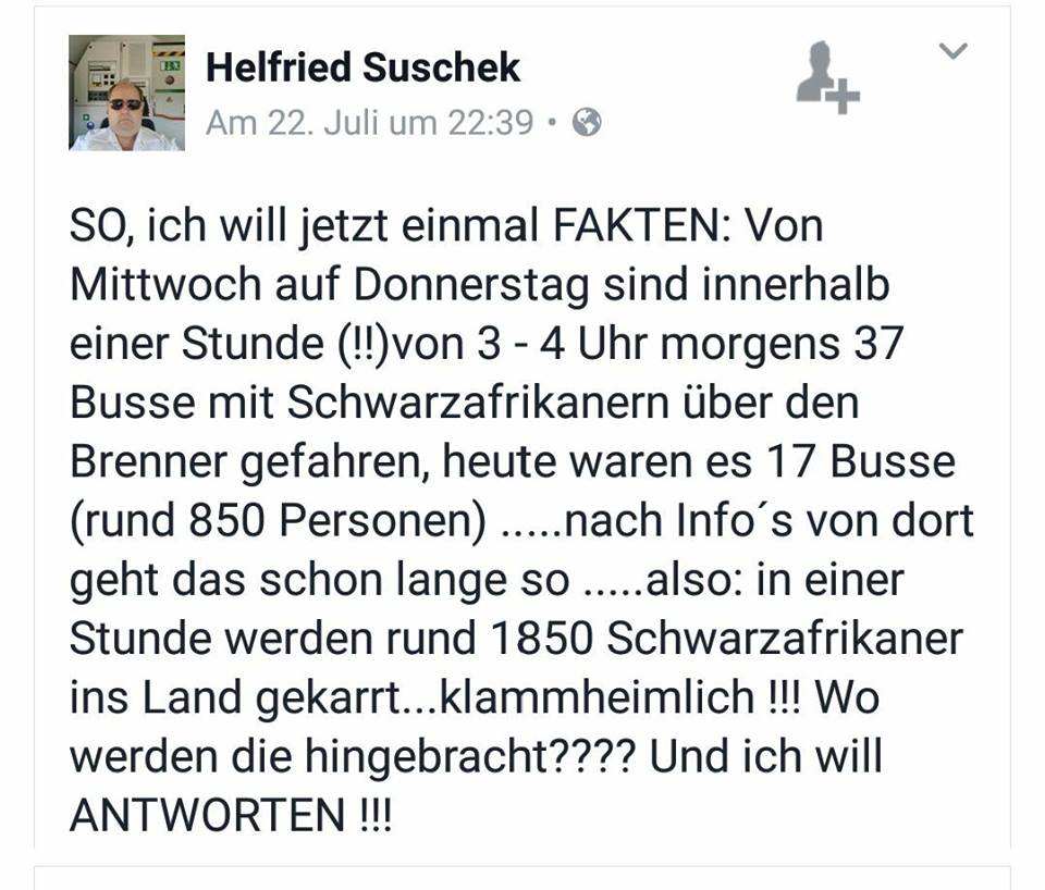 OnlineMagazin's tweet photo. 🆘‼️😯🔥 Austrians say that 54 buses with Black Africans came to #Austria at 3-4am from Italy via #Brenner Pass, ie 1850 #Refugees per hour. https://t.co/jklhFMXXsZ