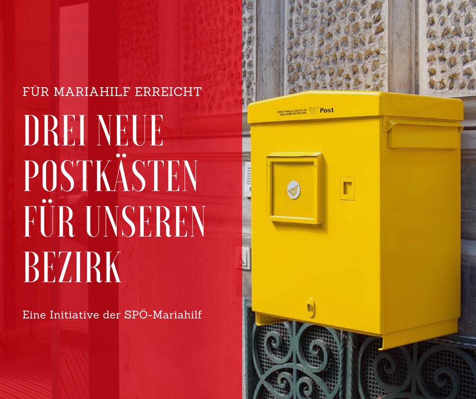 deinesektion's tweet photo. Auf Initiative der #SPÖ konnten drei neue #Briefkästen in #Mariahilf angebracht werden. https://t.co/b8U1ESD46D #miteinanderinmariahilf #6te https://t.co/OzSSOCaqOg
