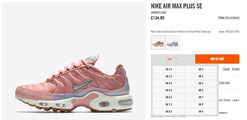 air max plus se red stardust