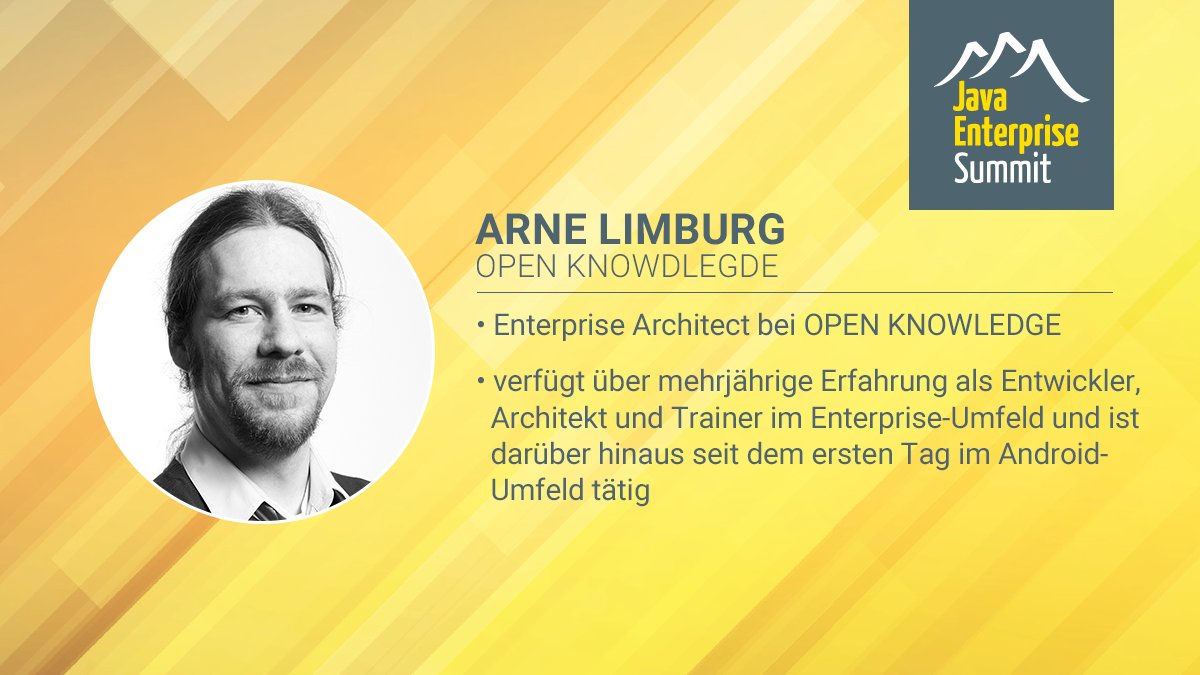 JavaESummit's tweet photo. Unser Trainer der Woche: @ArneLimburg! Mehr über ihn und seine Workshops beim #JavaEnterpriseSummit: https://t.co/zelmA7u8sa https://t.co/hztPOyrrmJ